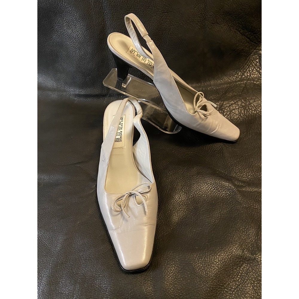 Folio Collection For Saks Fifth Avenue Women Gray Soft Leather Shoes Size 8.5